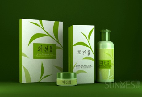姬泉化妆品绿茶系列包装设计方案
